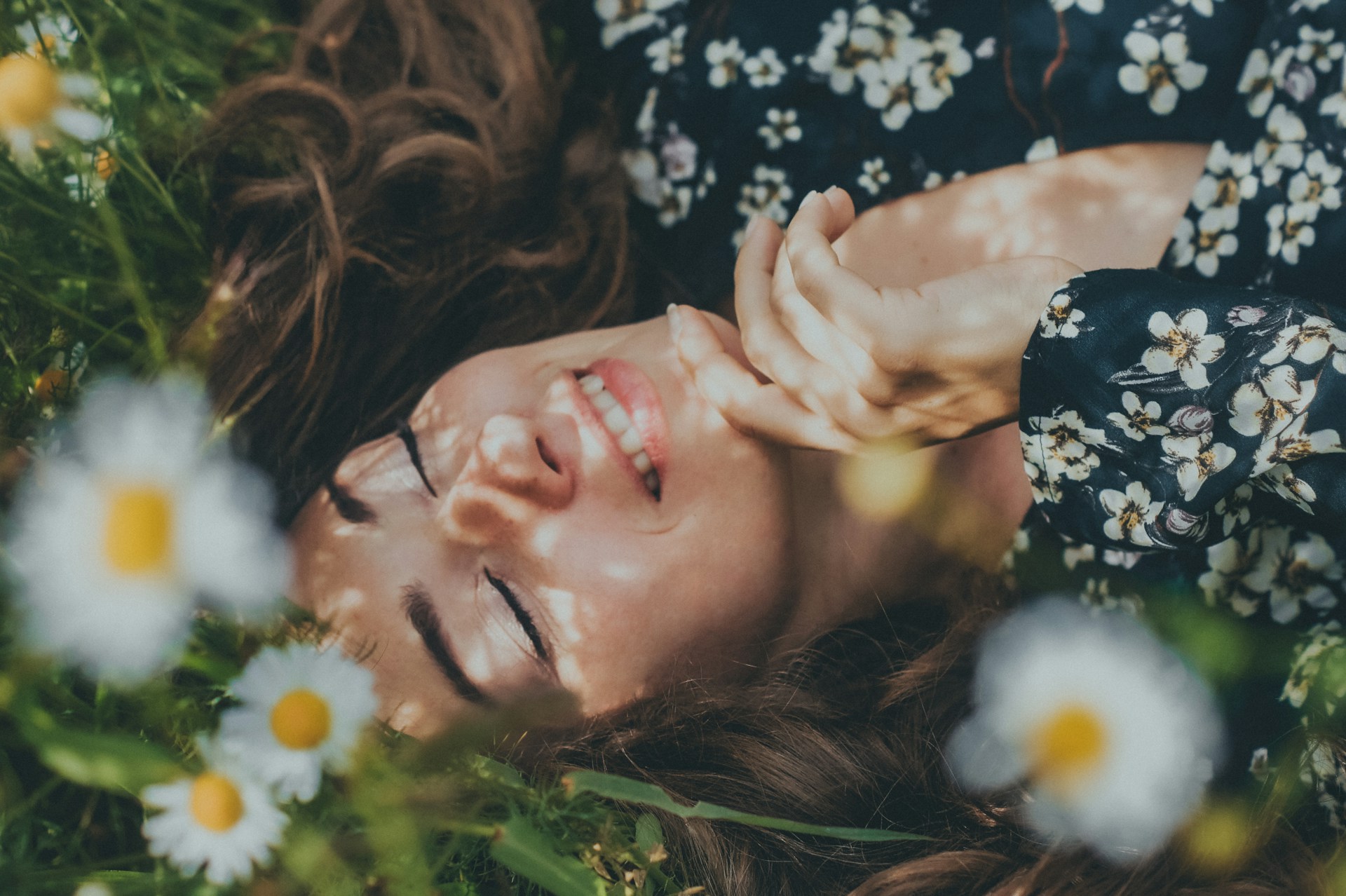 happy women with flower wellness