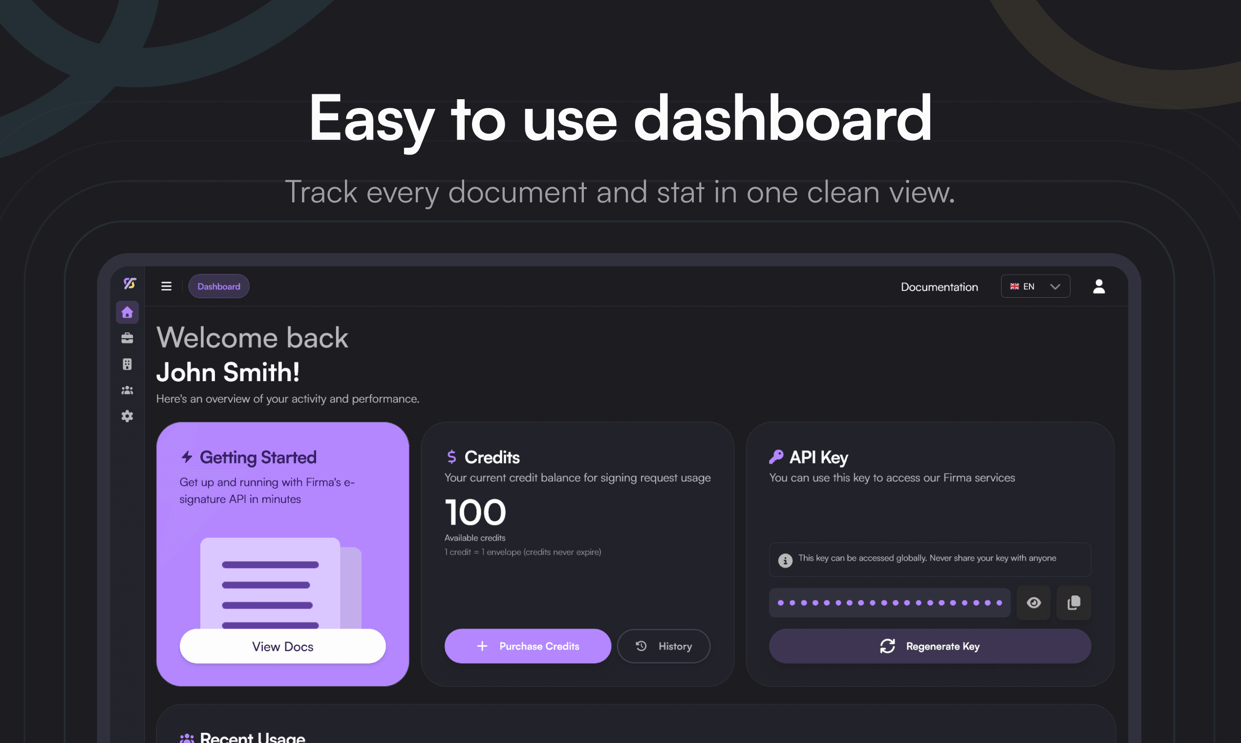 Screenshot of Firma.dev UI