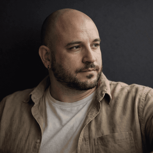 man in black button-up shirt