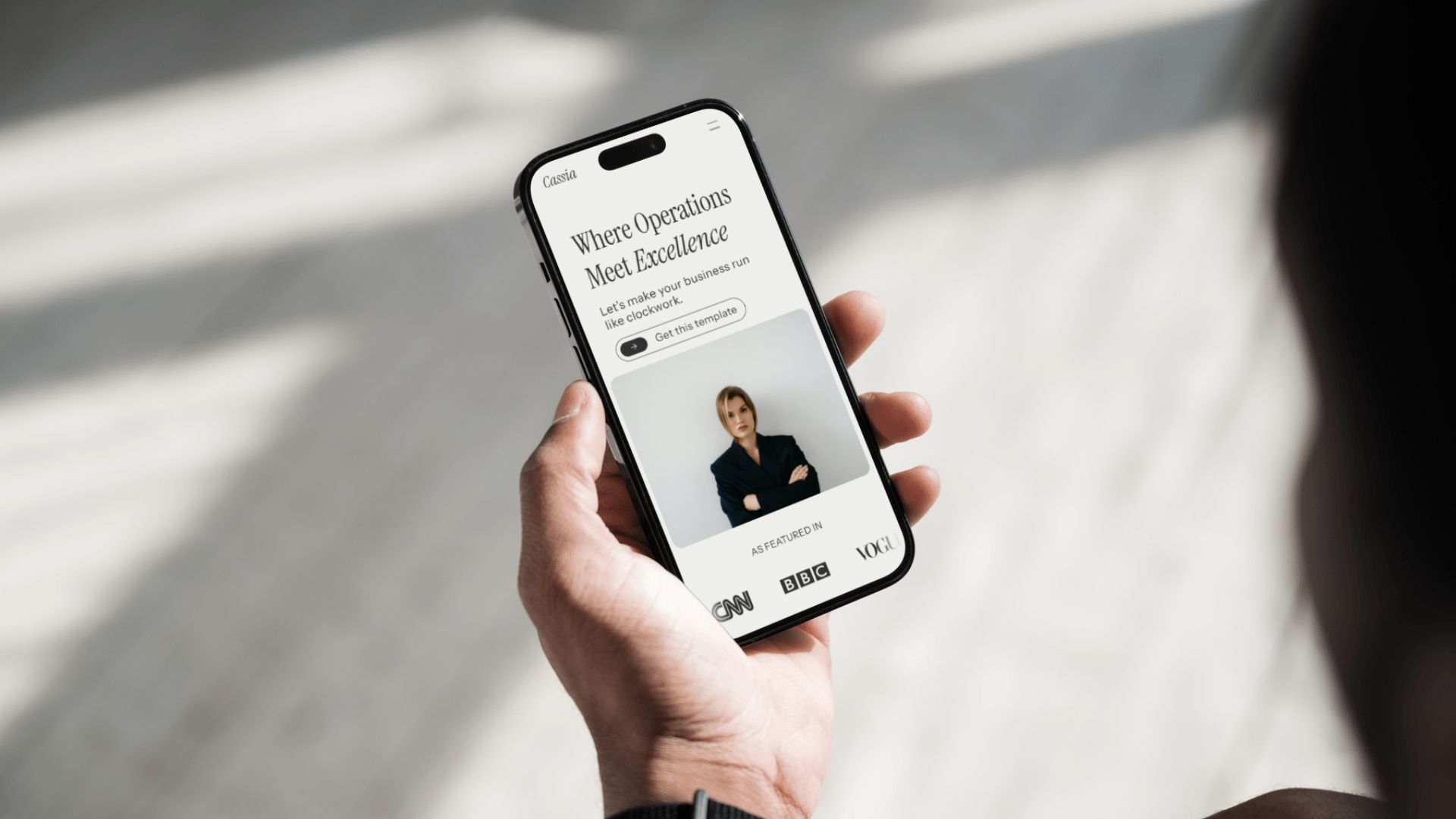Mobile version of Cassia website design