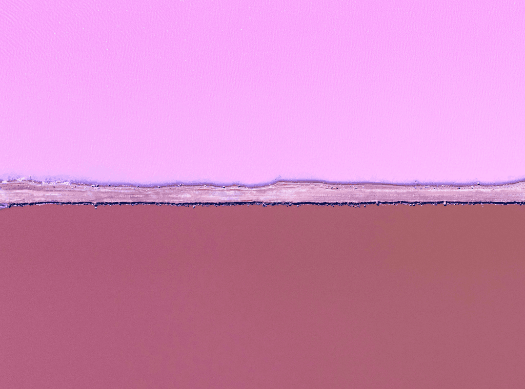 Two shades of pink with a thin white line.