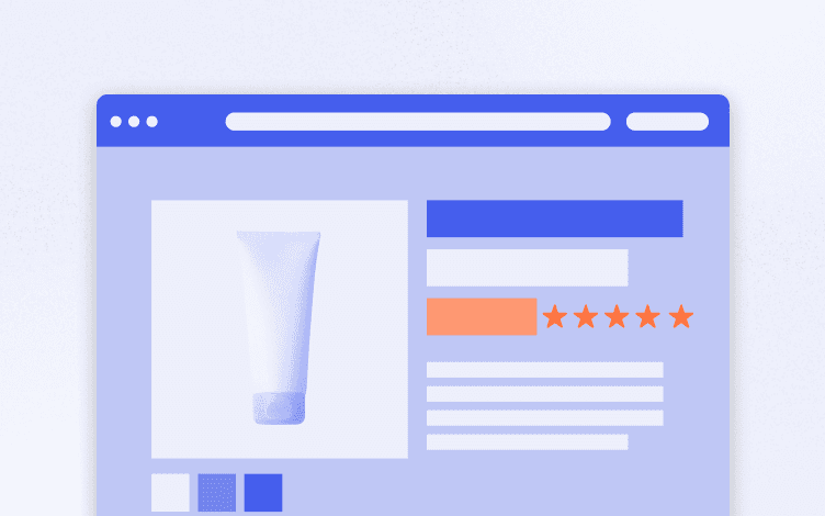 a screenshot of a wireframe of a product listing 