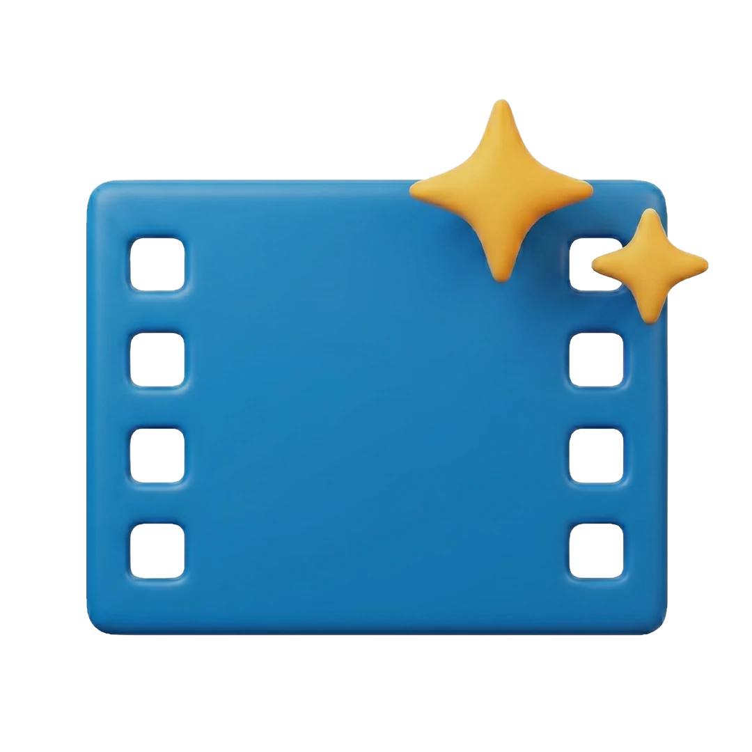 Blaue Filmrolle mit Sternen