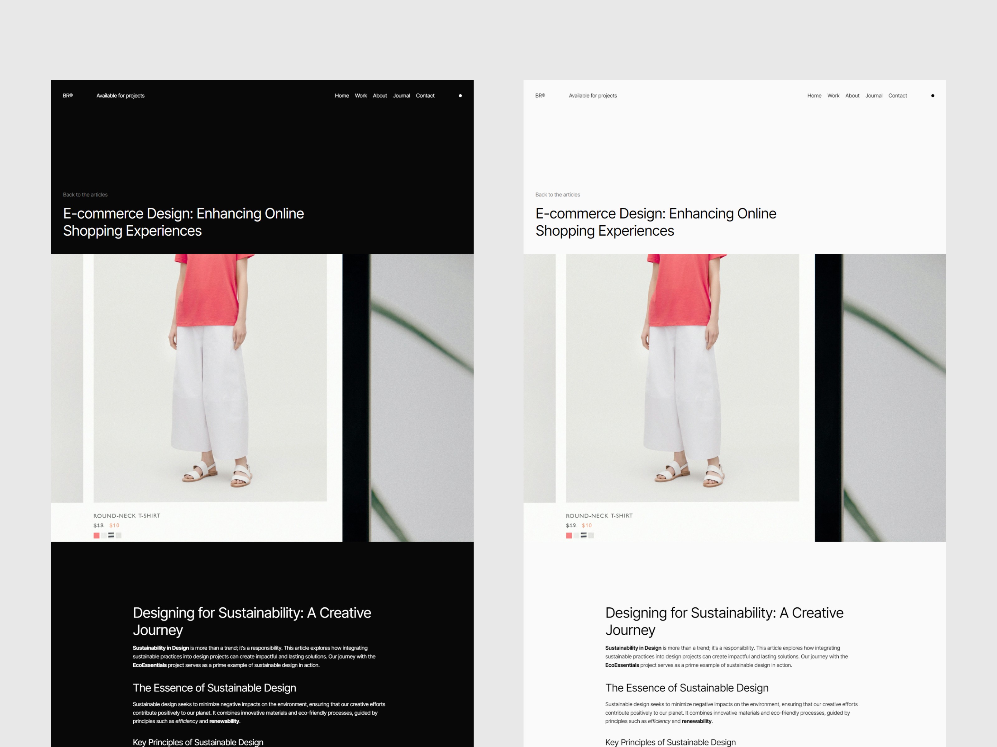 Bruce Framer portfolio template article page