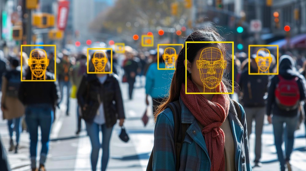 CCTV Facil Recognition on walking people on the street