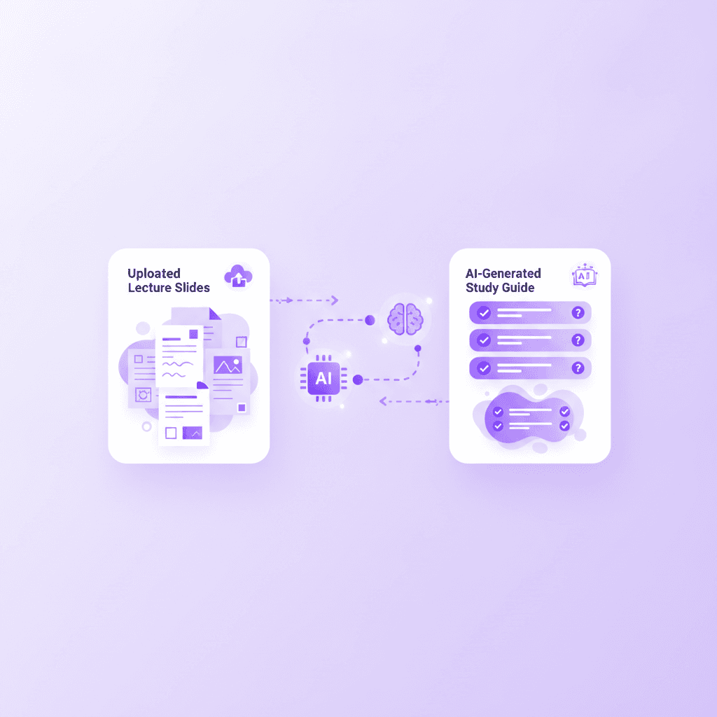 Penseum AI generating study materials from lecture slides