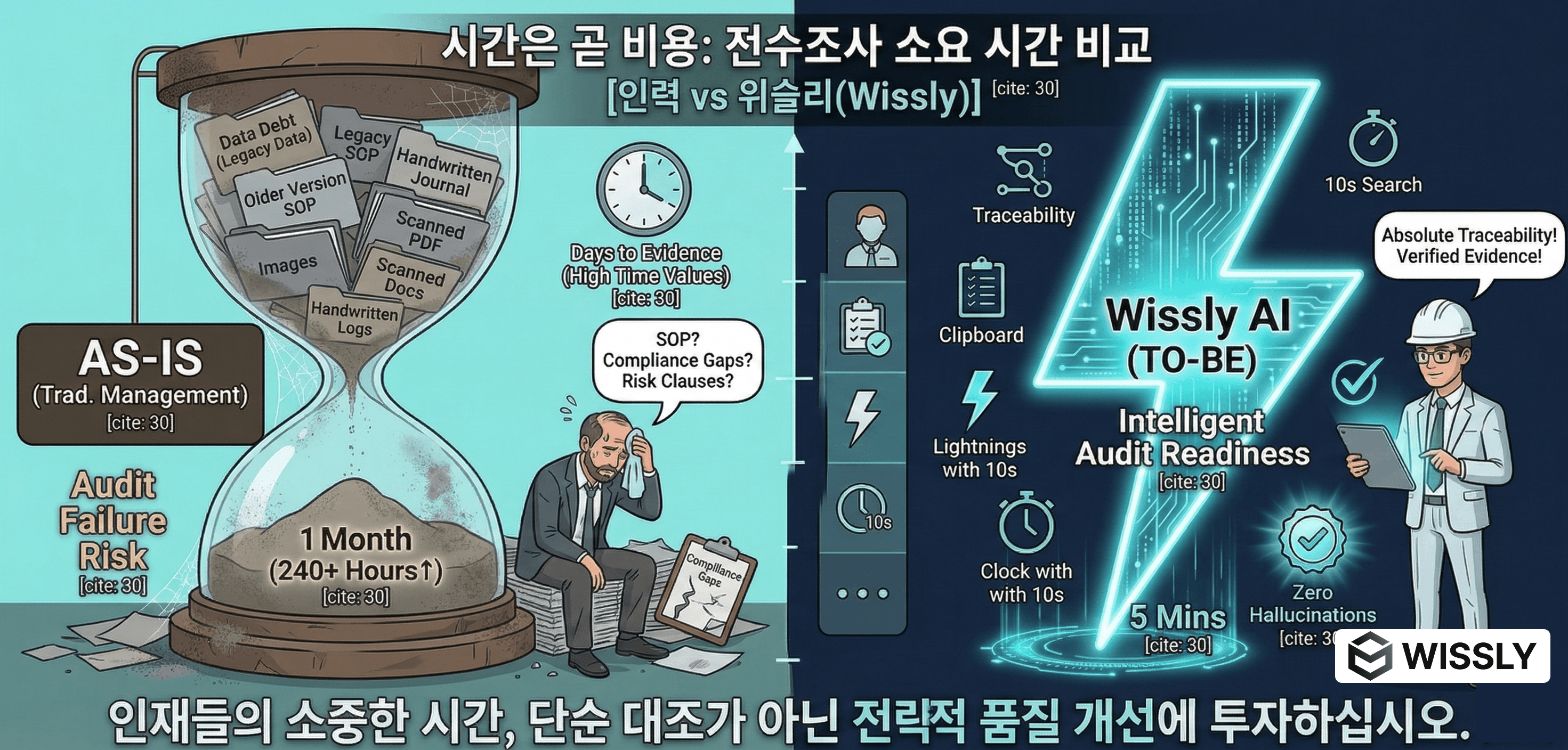 "인재들의 소중한 시간, 단순 대조가 아닌 전략적 품질 개선에 투자하십시오."