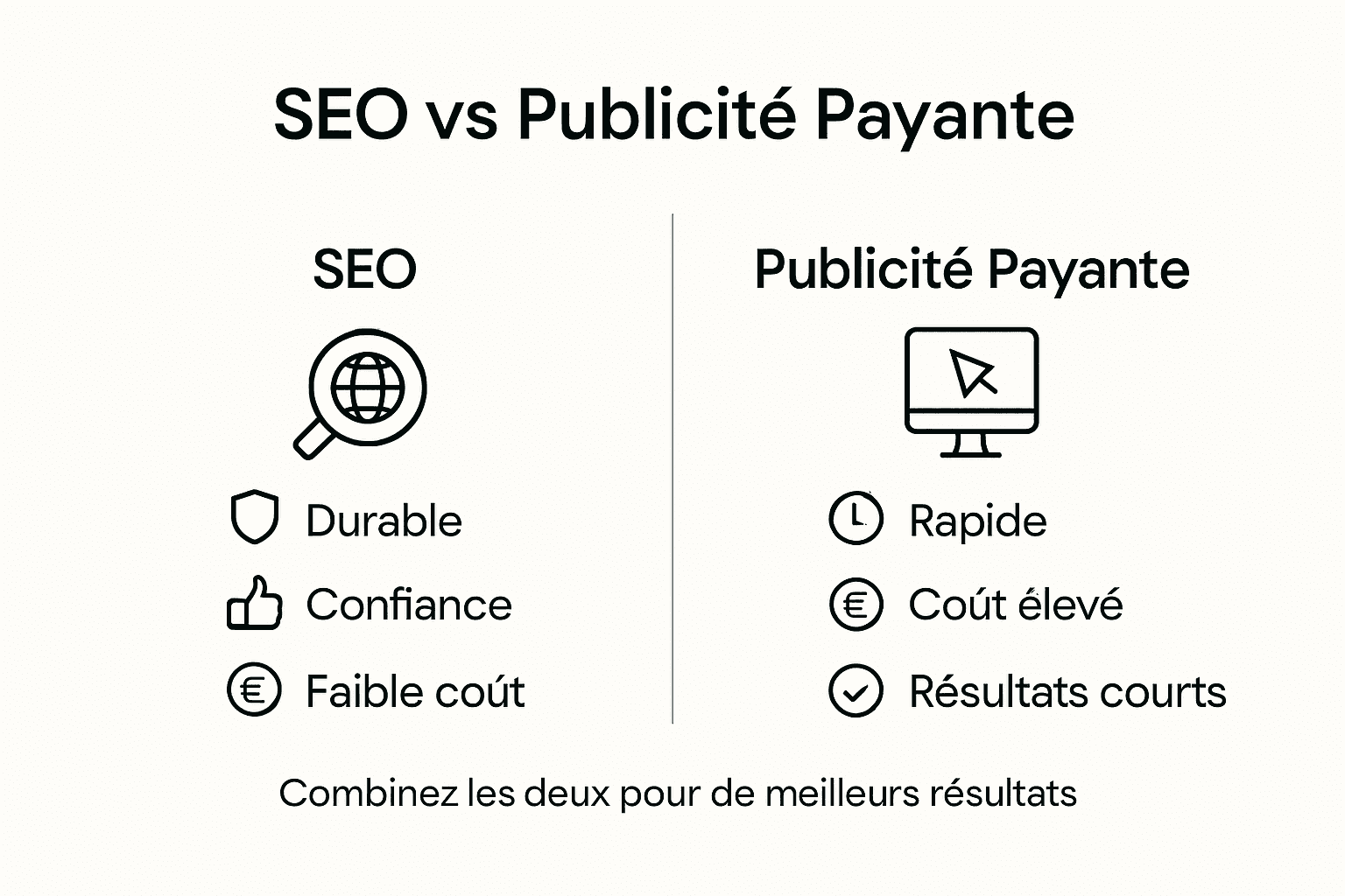Infographie : SEO ou publicité payante, quel levier privilégier ?