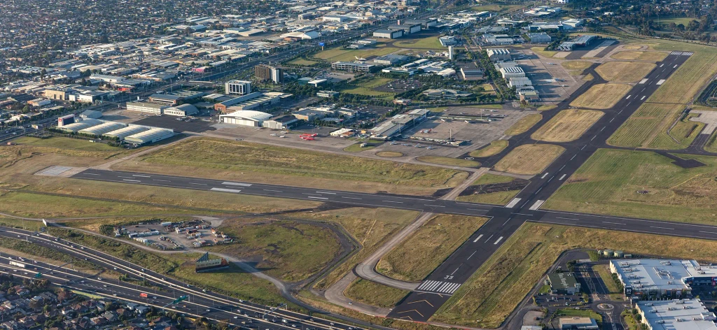 Essendon Airport Runway Aerial View