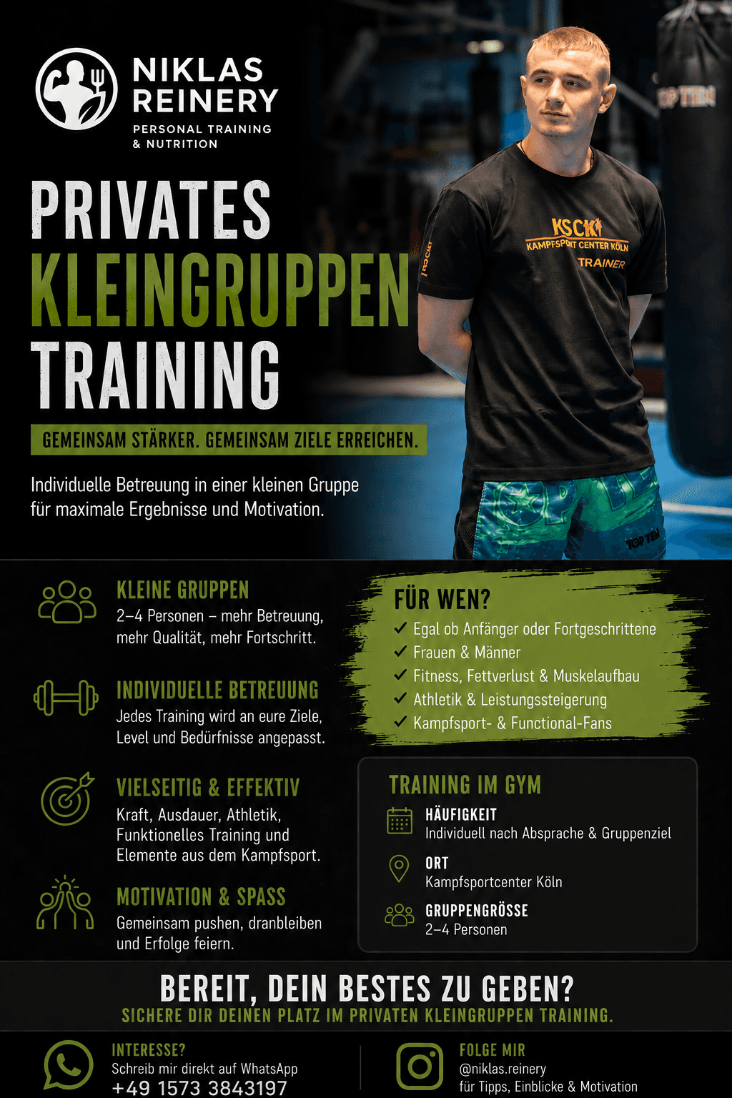 Niklas Reinery Personal Training Flyer
