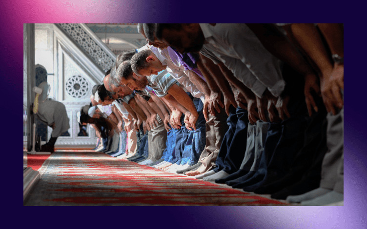 muslim community offering prayer