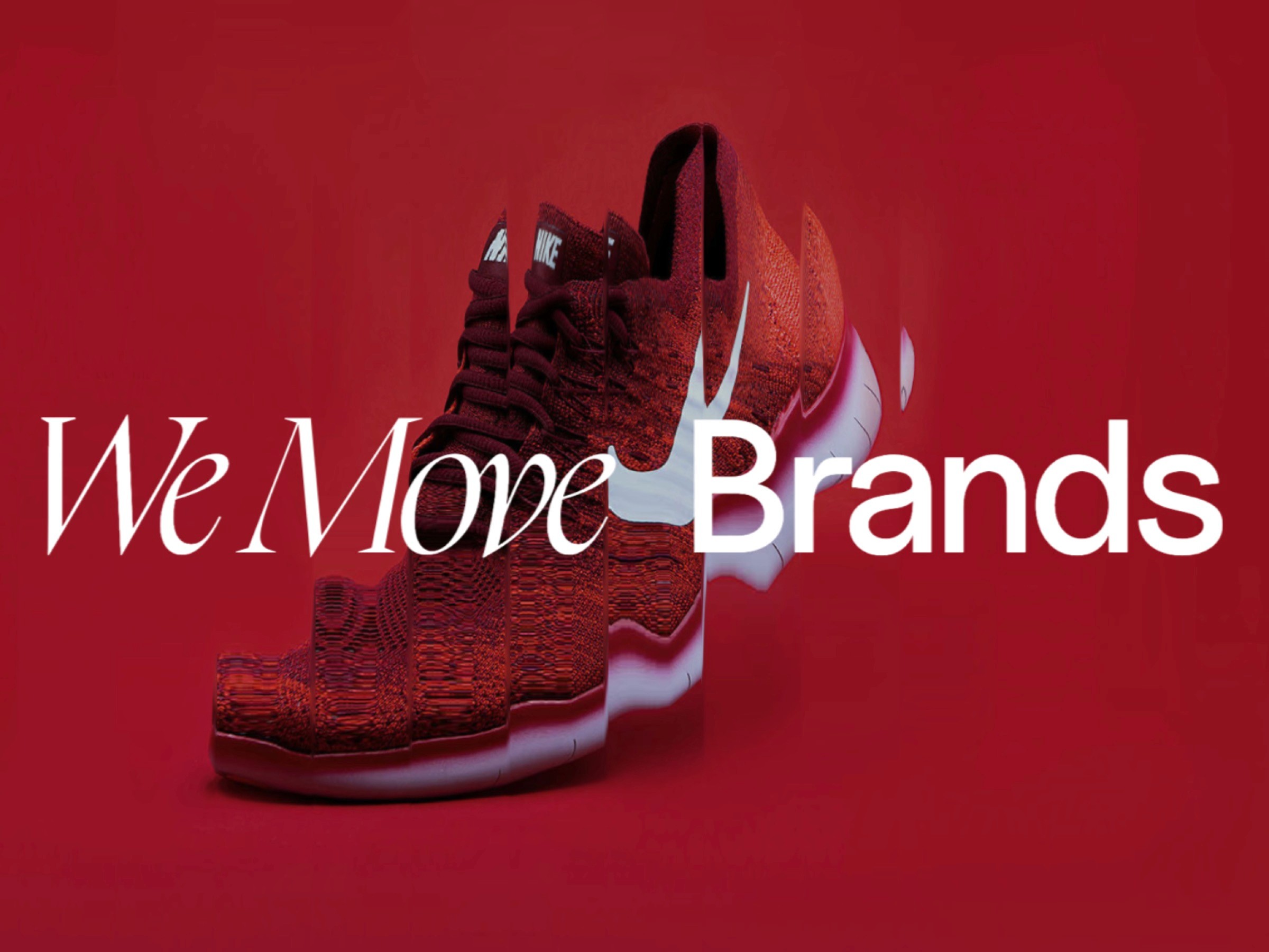 FF Move marketplace image with a red sneaker and the words We Move Brands