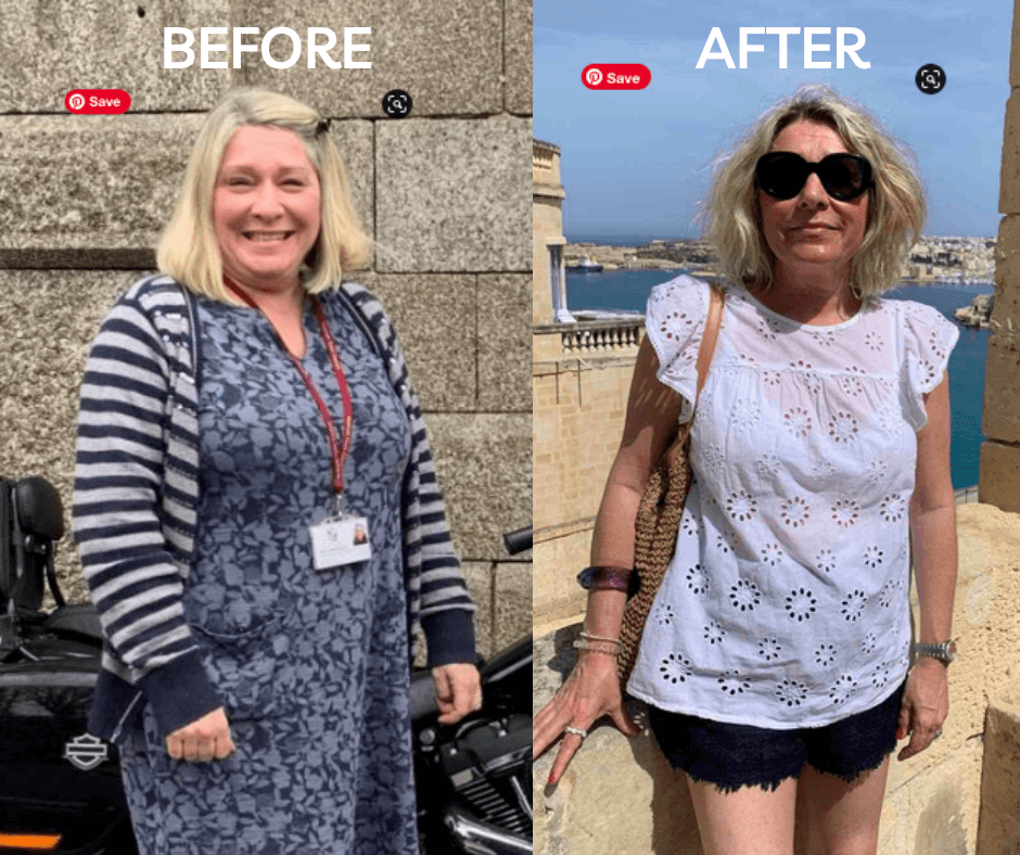 Claire Waterhouse before and after the Flourish Programme