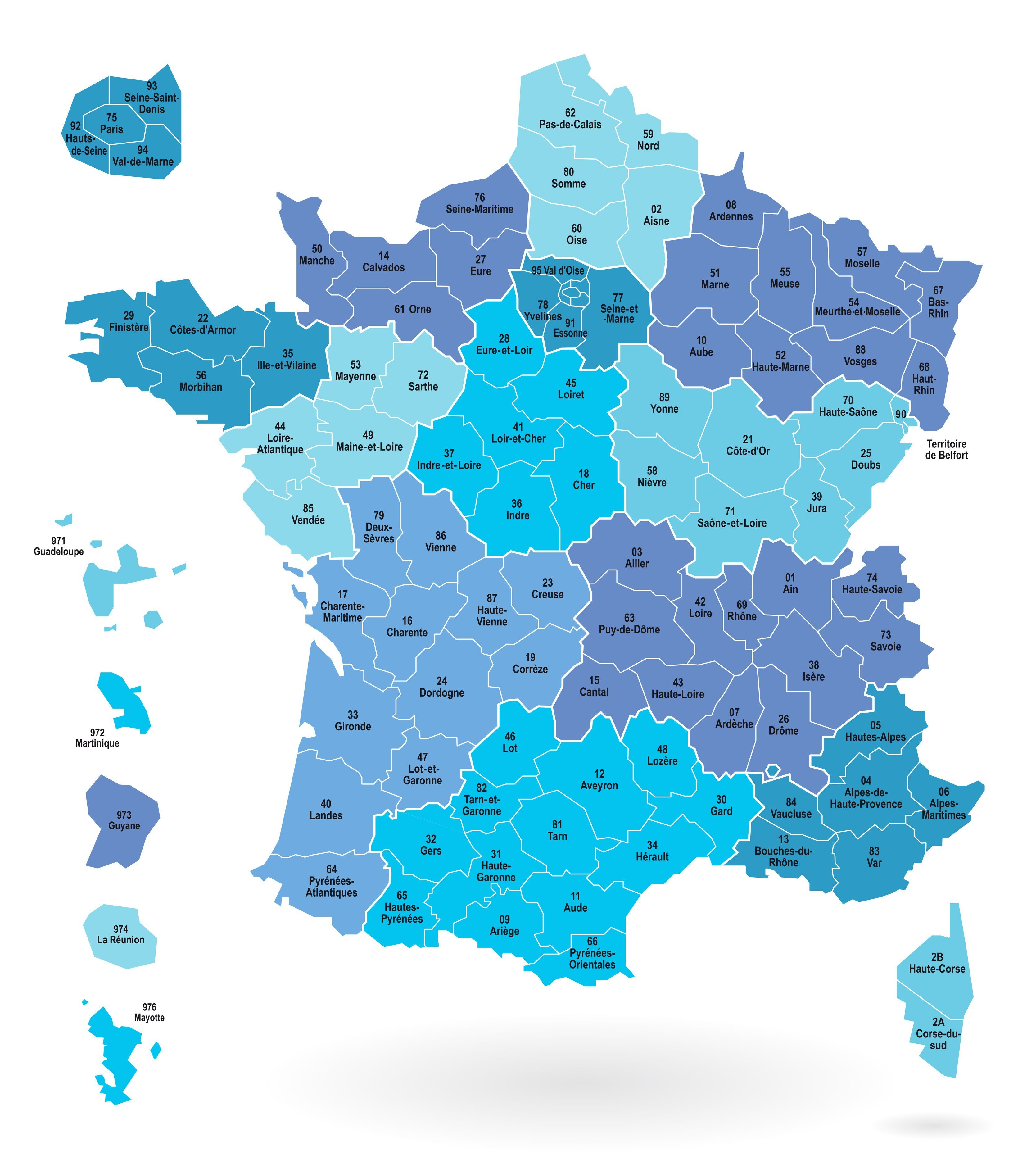 carte de la France taxes de séjour