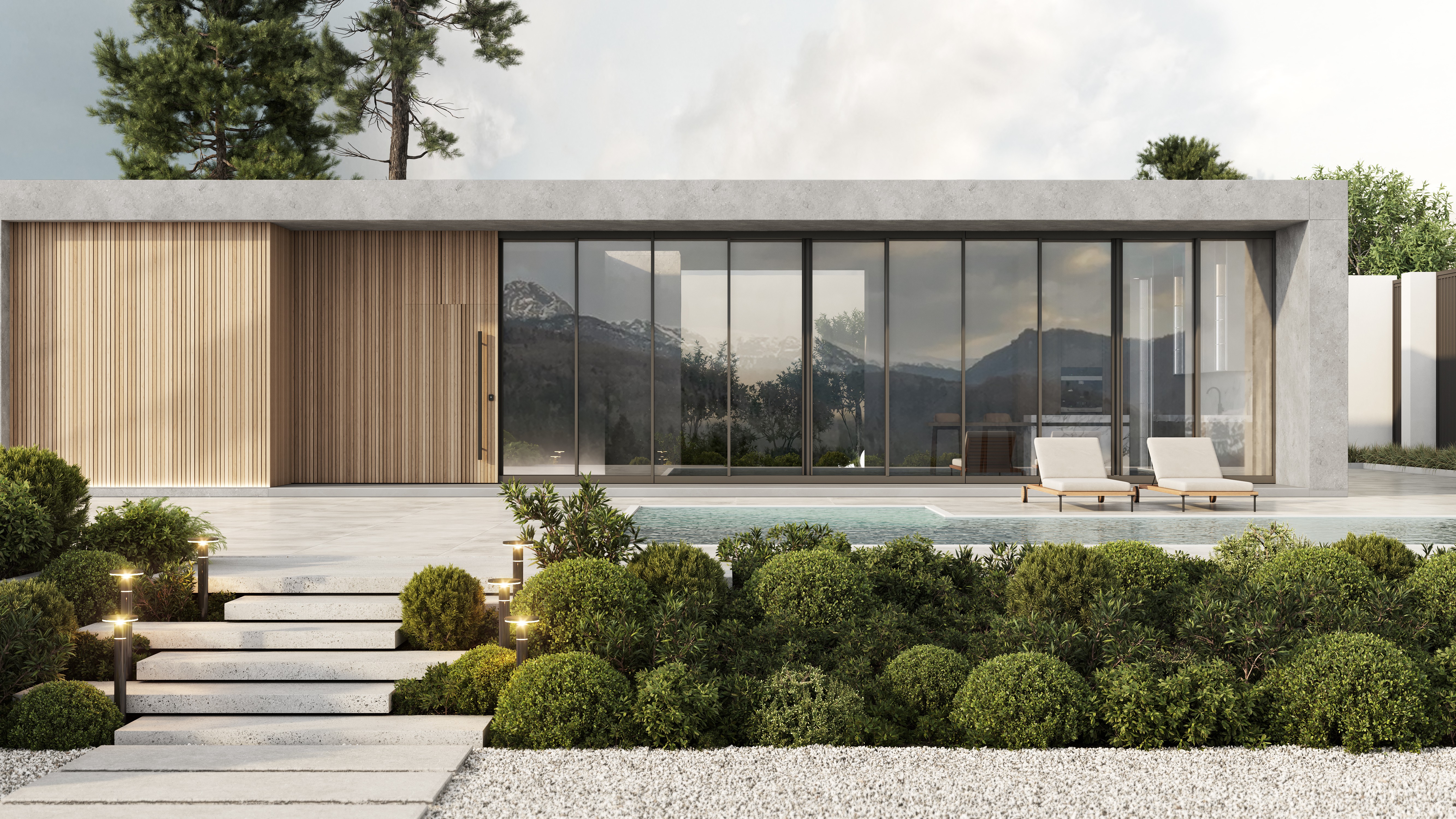 Drone shot of a running track at night