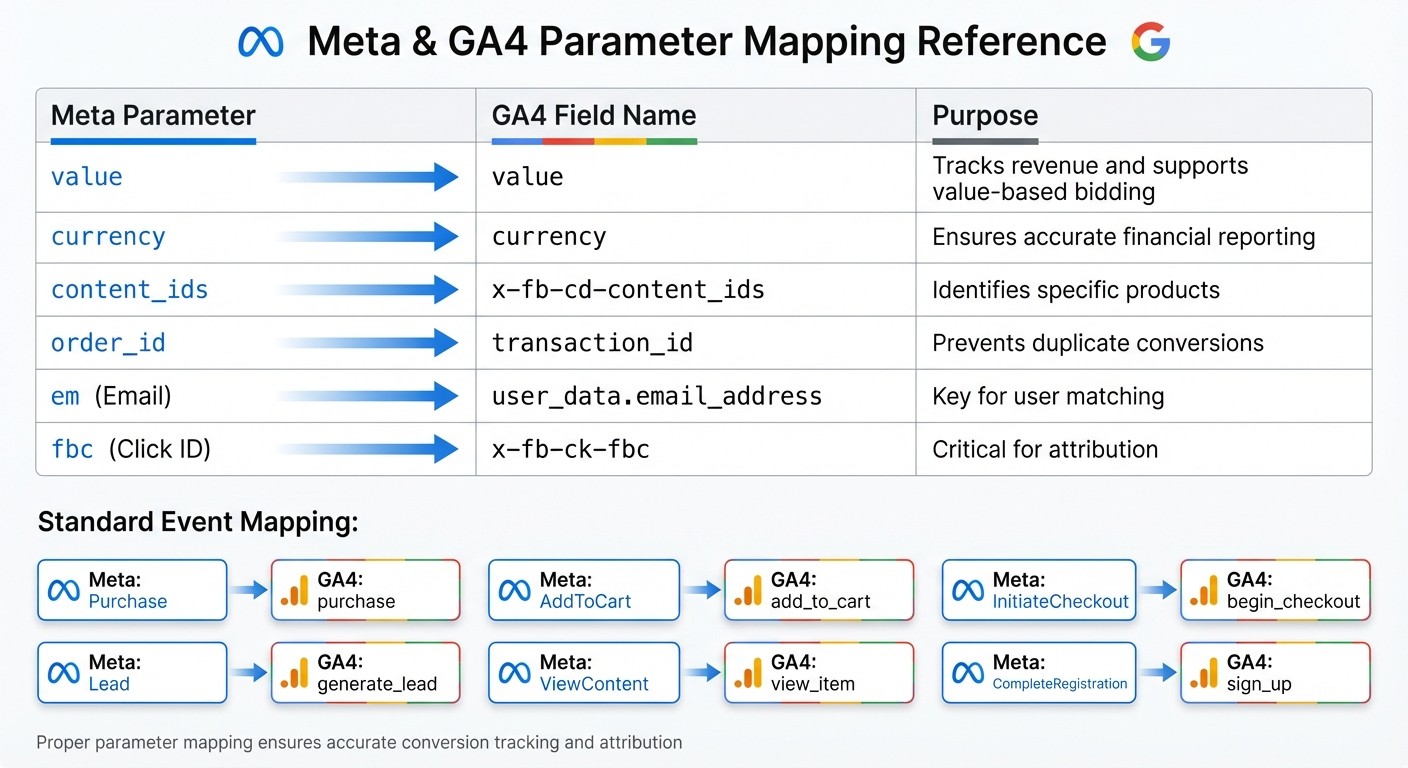 Meta and GA4 Event Parameter Mapping Guide