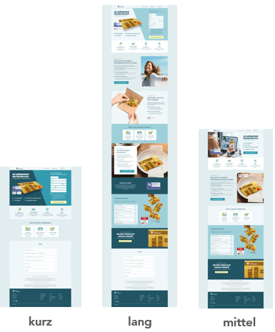 Landingpage nach Informationsbedürfnis