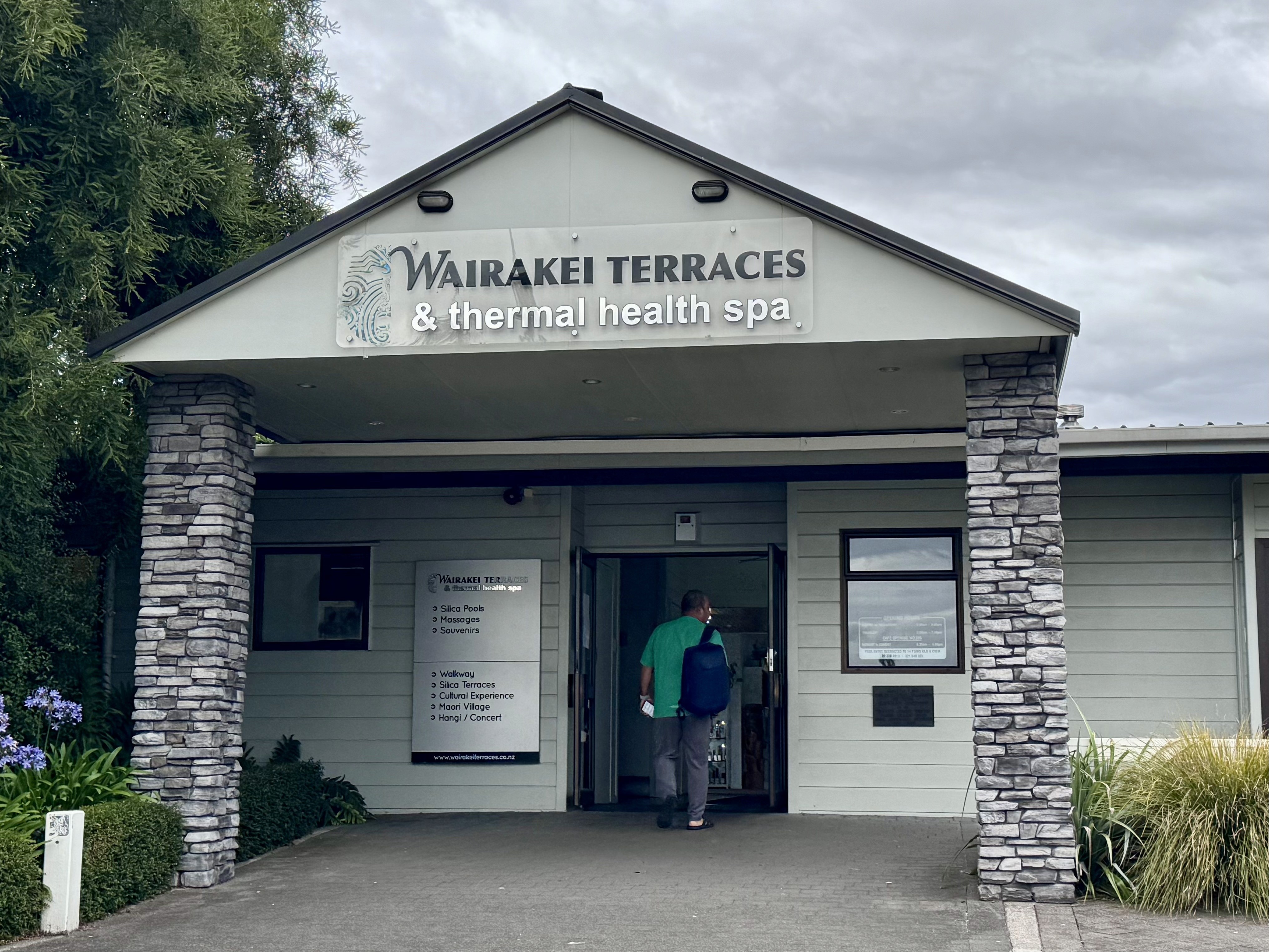 The entrance to Wairakei terraces and thermal health spa in Taupo