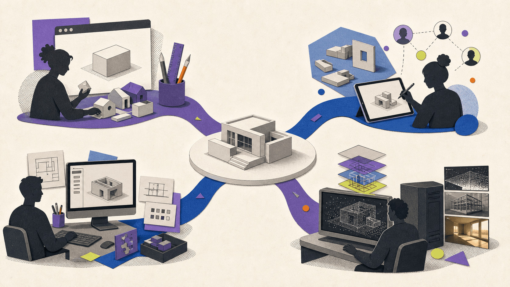 Hobbyist, mobile creator, professional designer, and visualization specialist using task-specific SketchUp workspaces.