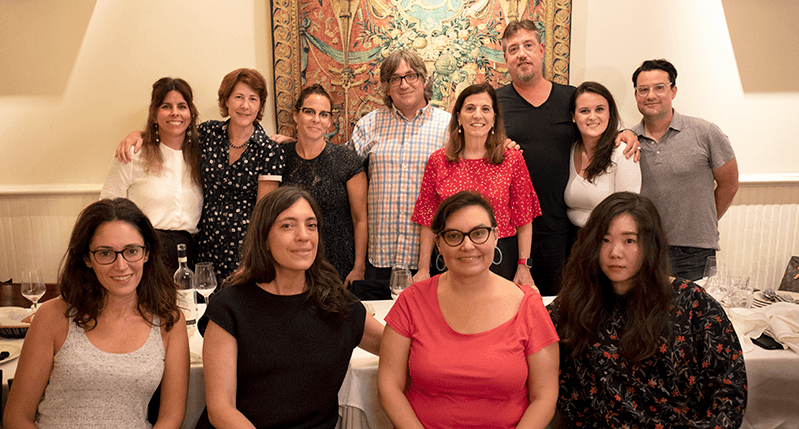 a group photo in the restaurant