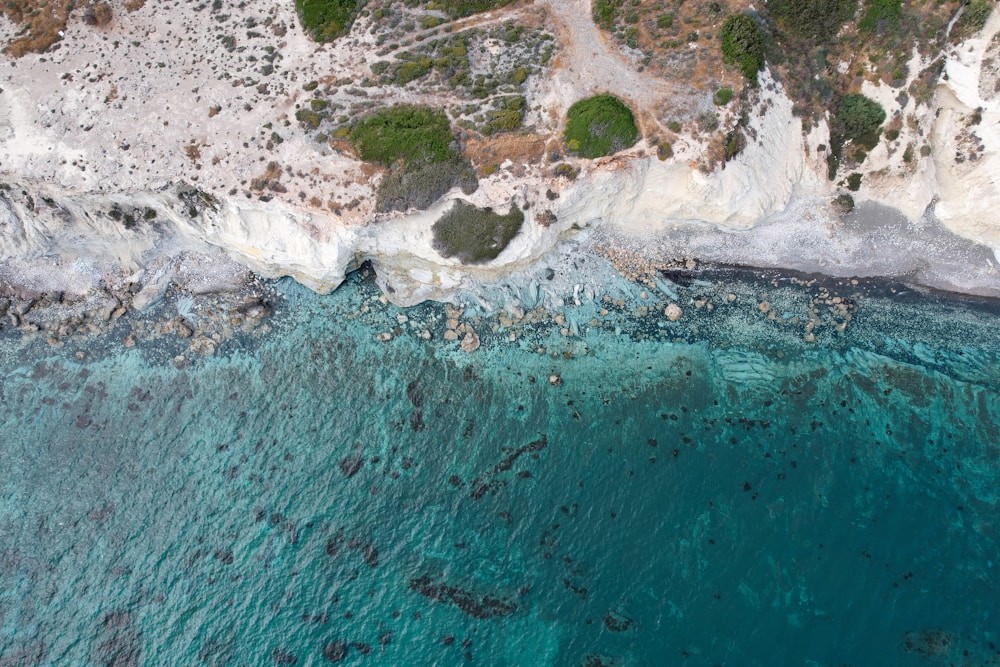 Aerial view of the turquoise Cyprus coastline
