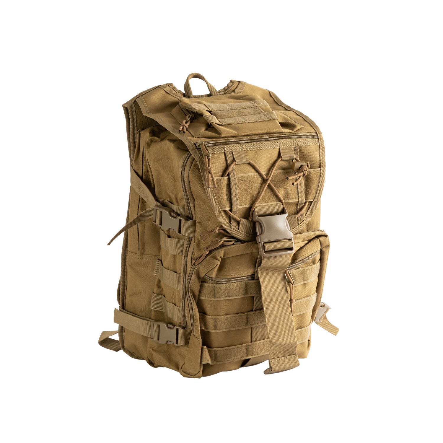 Military backpack on a white background