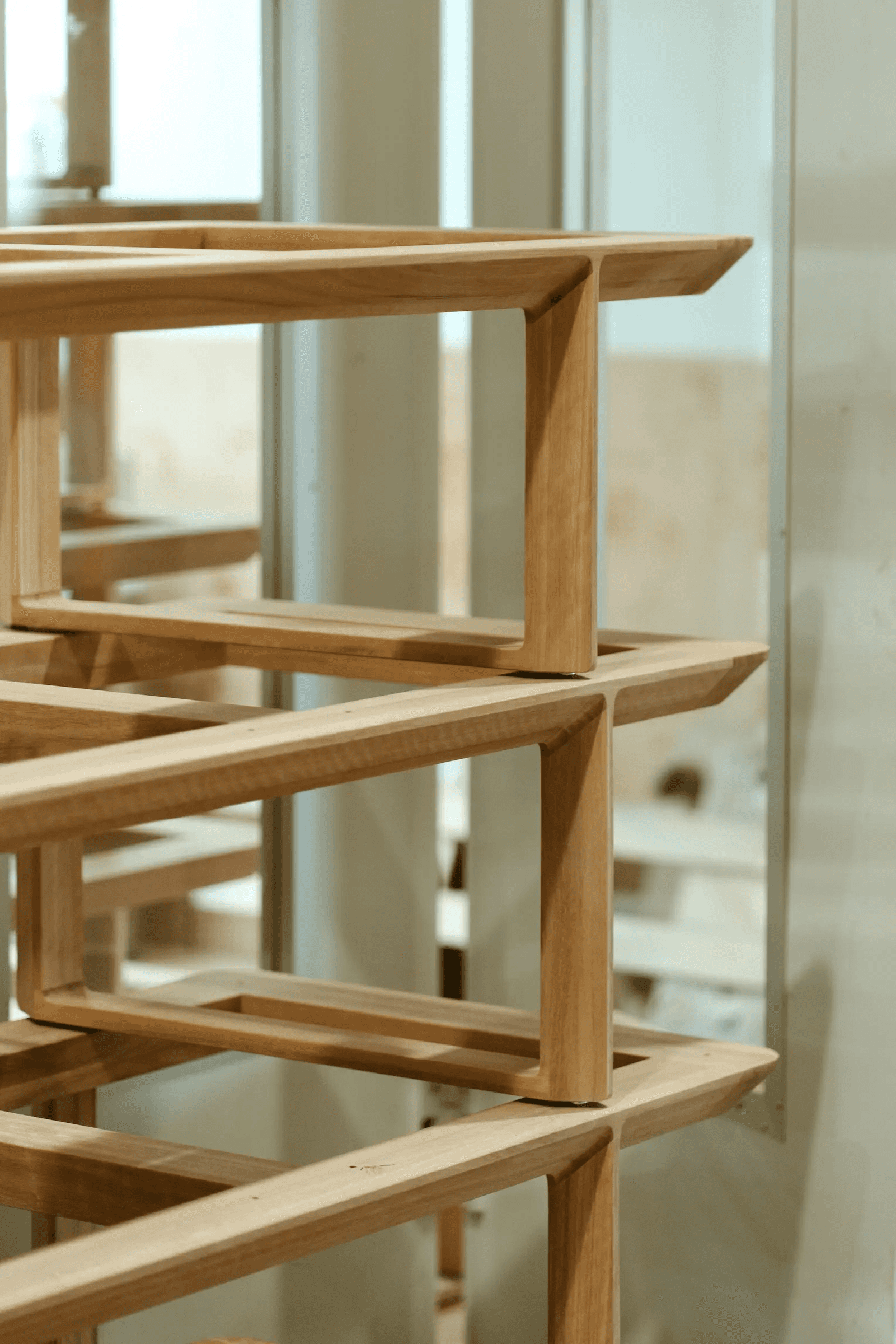 Assembling the four quadrants together on site by expert furniture handlers: Hunter + Co Transport