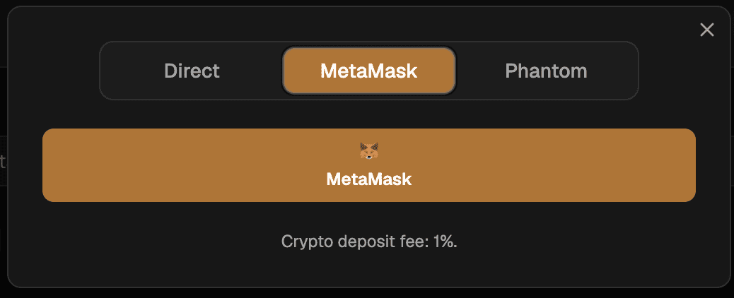 crypto deposit with ESX