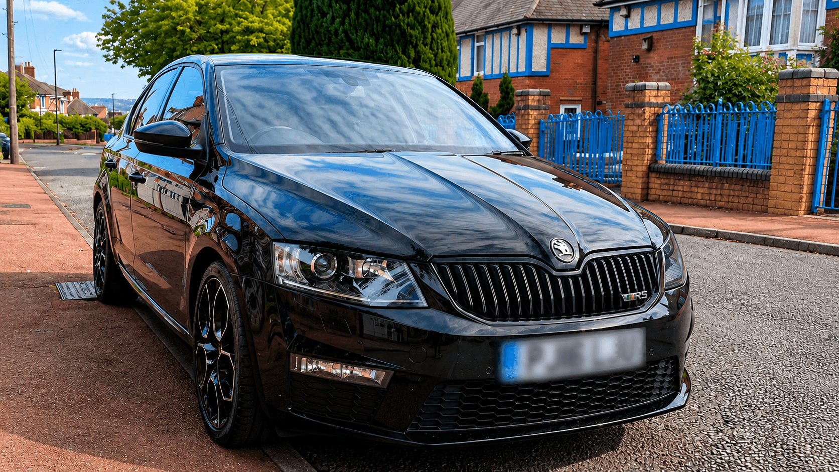 Black Škoda Octavia vRS after Complete Detail and paint enhancement
