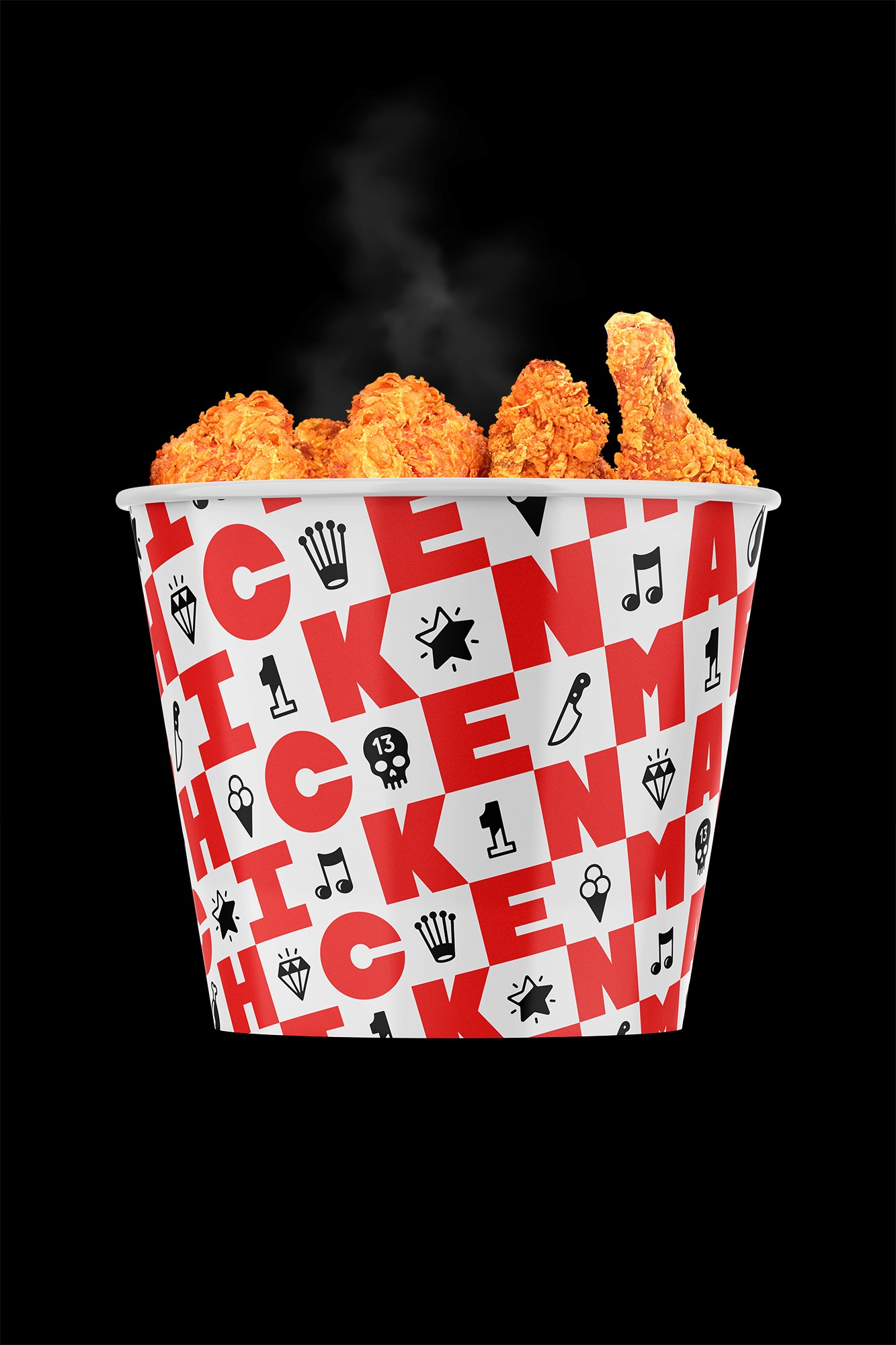 Streetside billboard with flyposters of the Batch.Works brand and illustrations