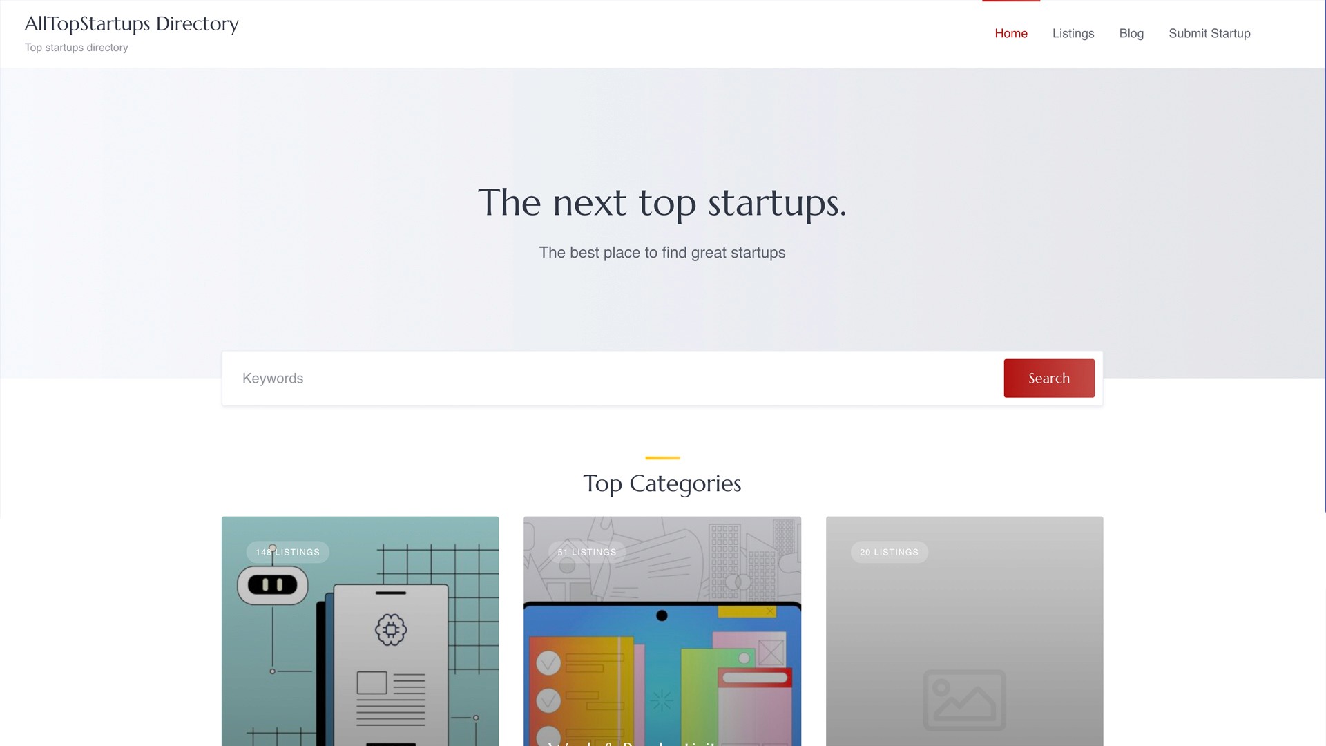 all top startups directory