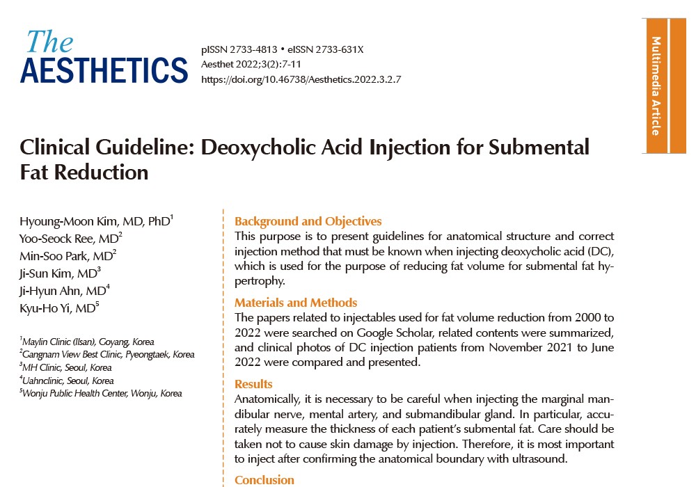 Clinical Guideline: Deoxycholic Acid Injection for Submental Fat Reduction