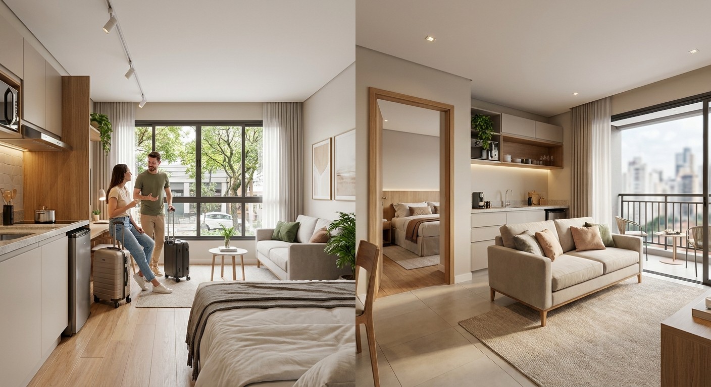 Short stay Curitiba: diferença entre flat e studio