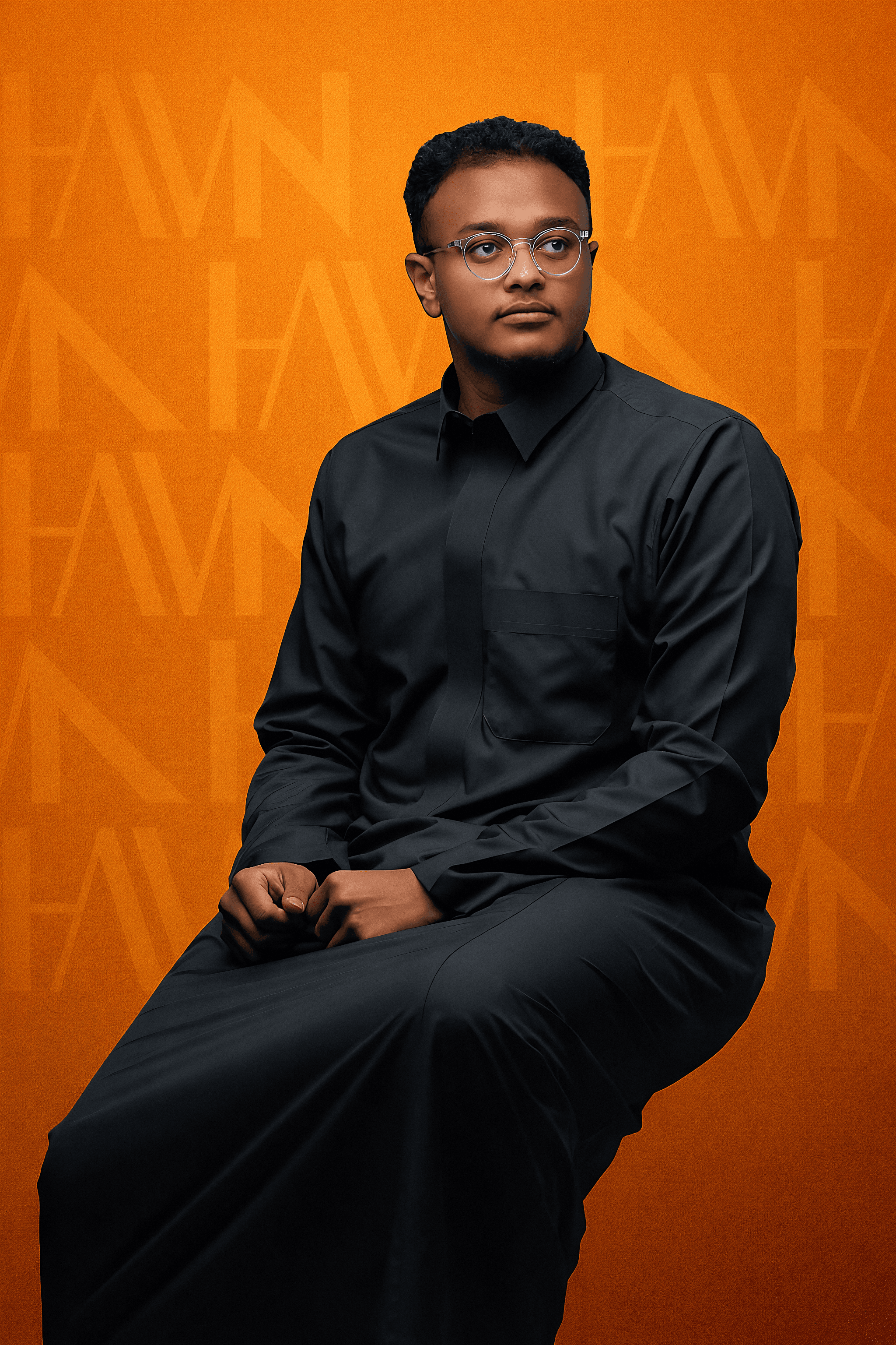 Portrait  of a young 3D character with glasses