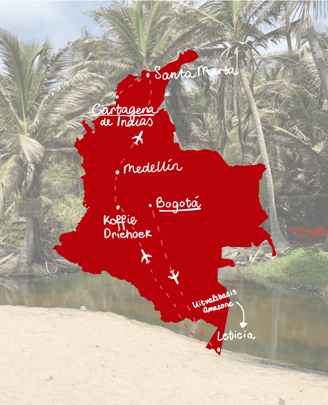 Route Familiereis Colombia