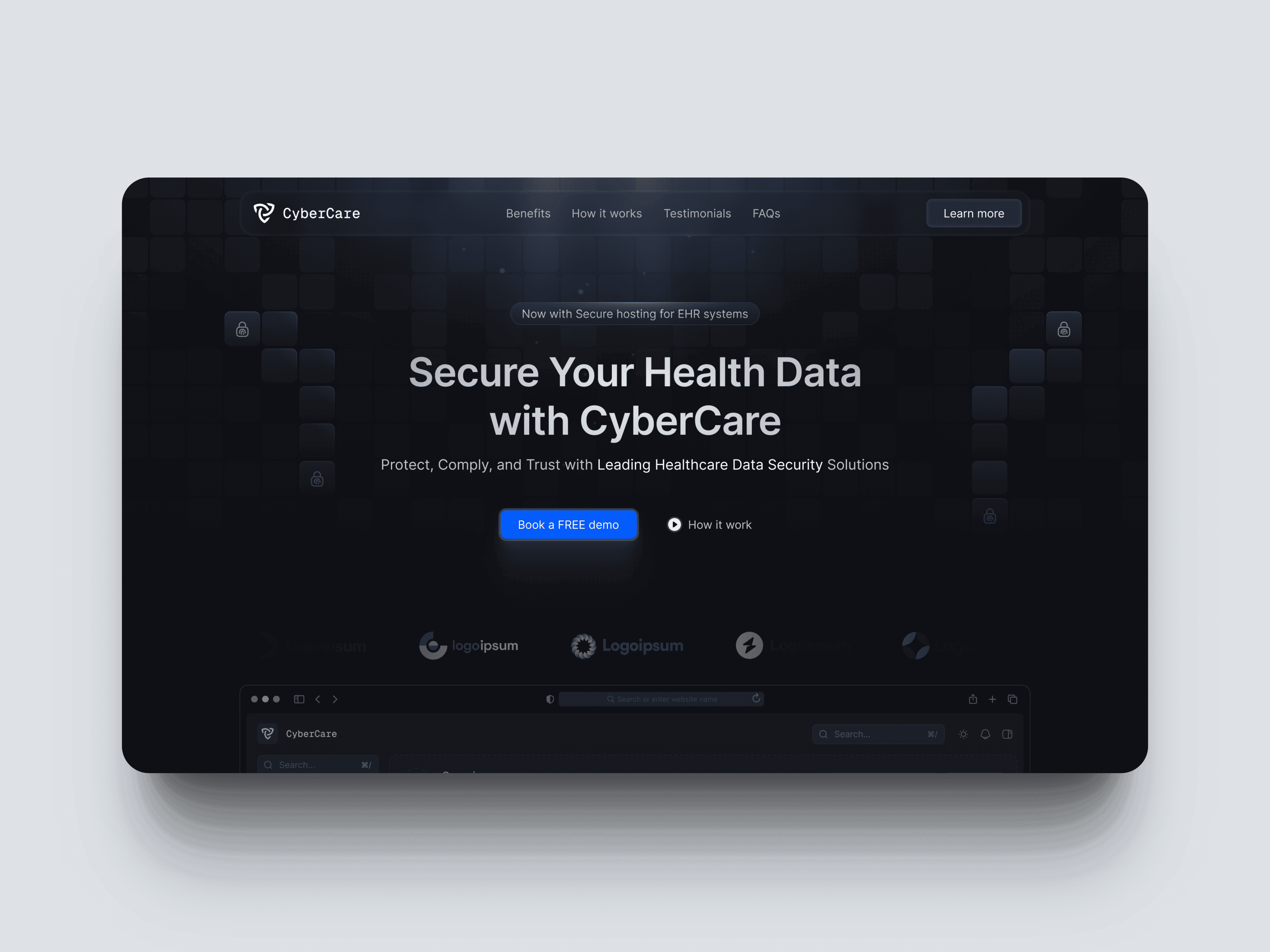 CyberCare landing page image