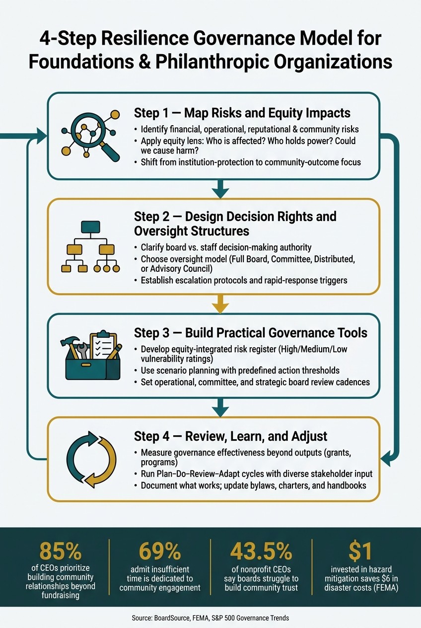 4-Step Resilience Governance Model for Foundations