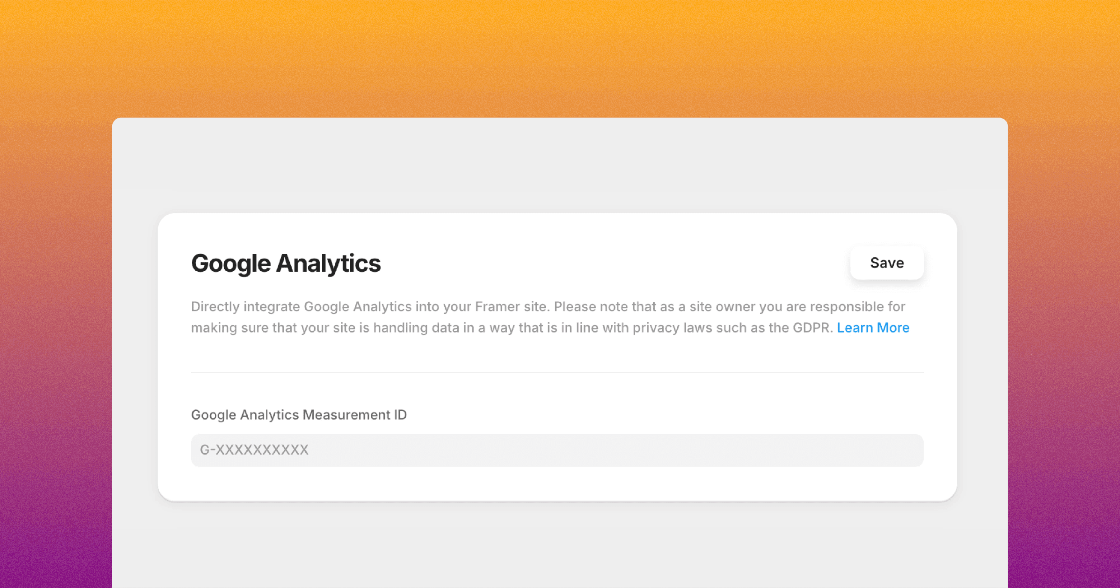 Google Analytics in Framer