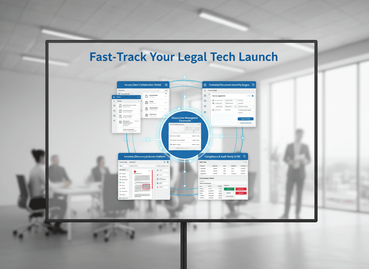 “Secure legal case management framework interface showing active cases, timelines, assigned attorneys, and case status.”