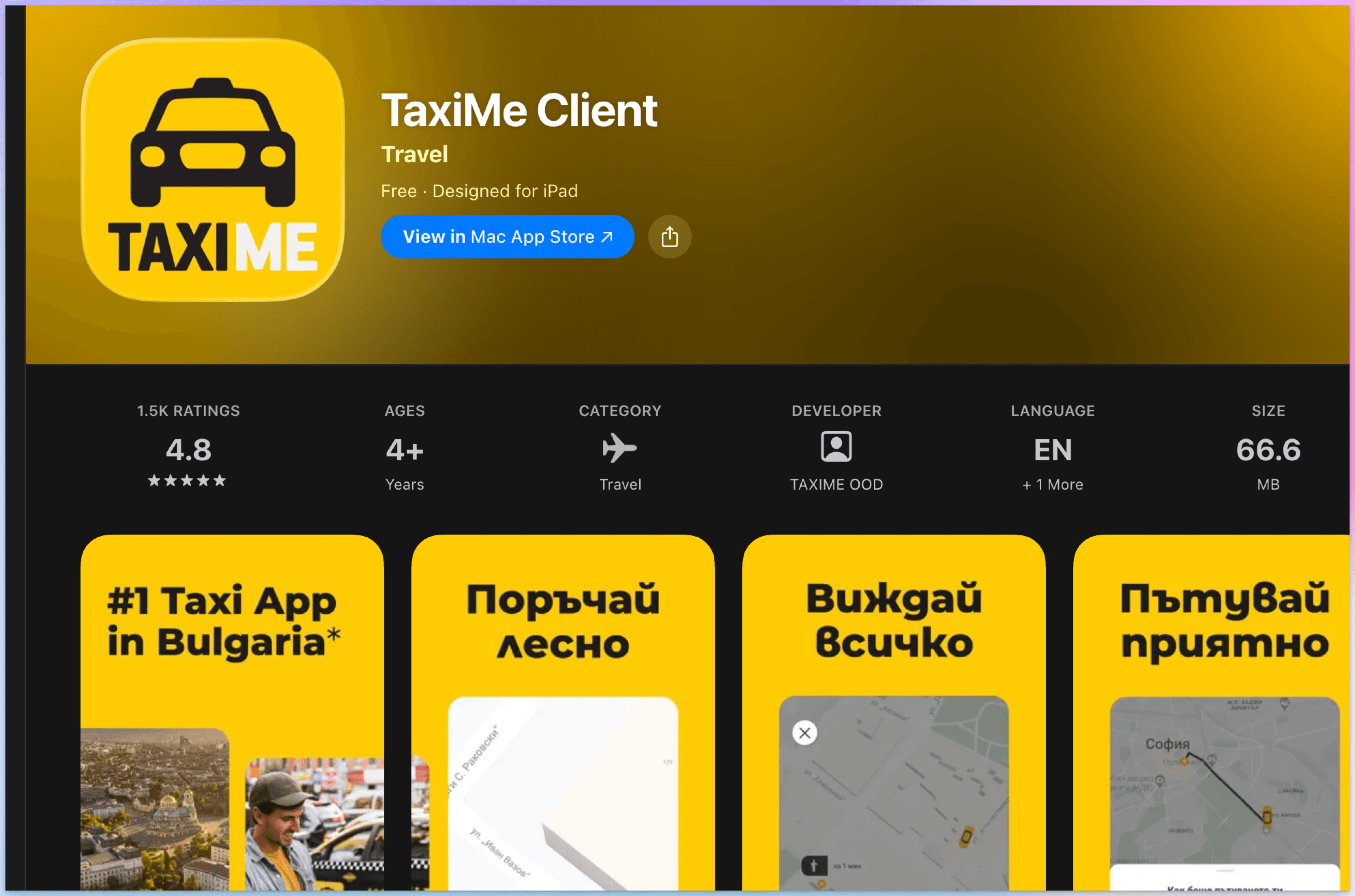 taxime mobile app