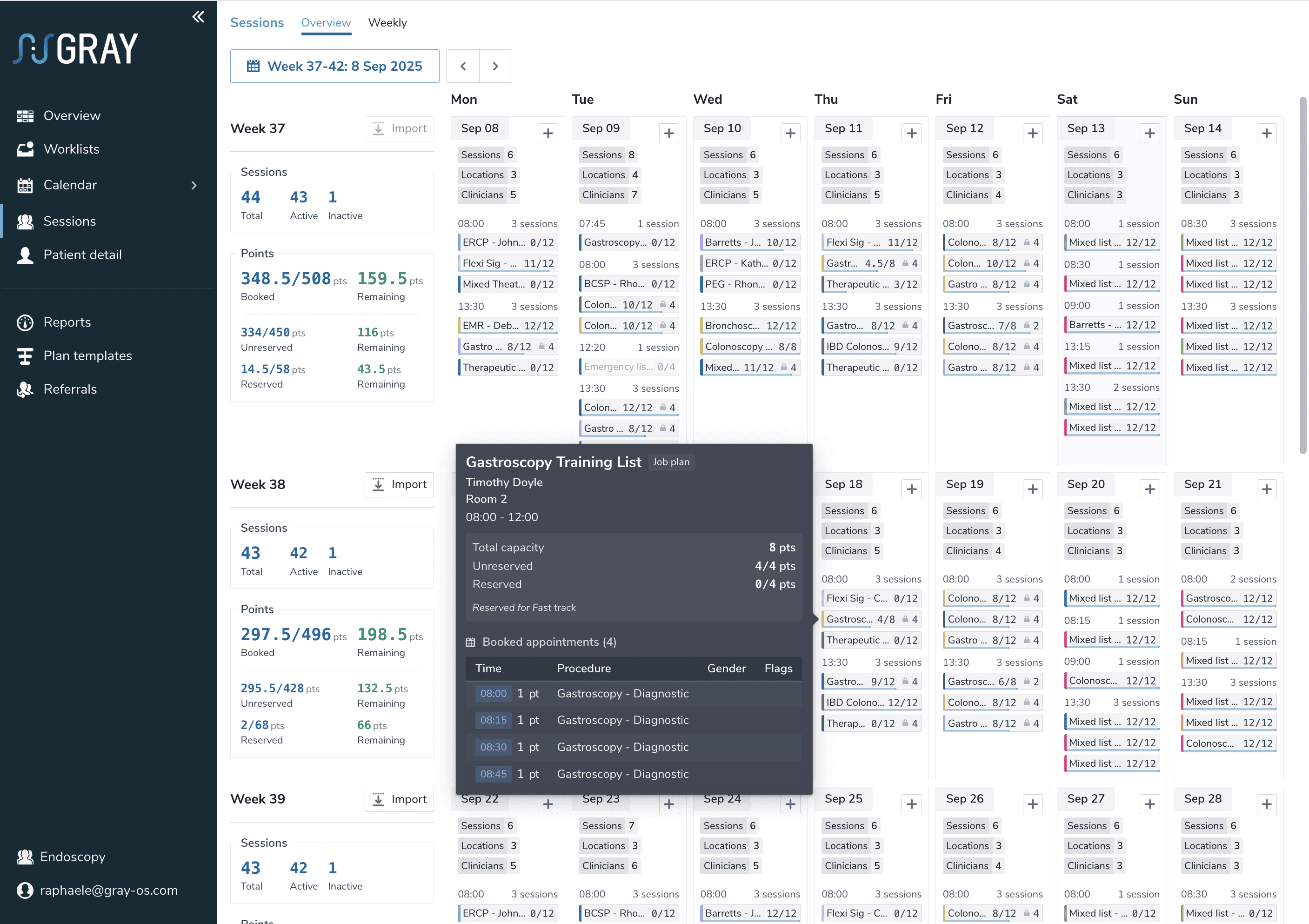 GRAY OS scheduling software