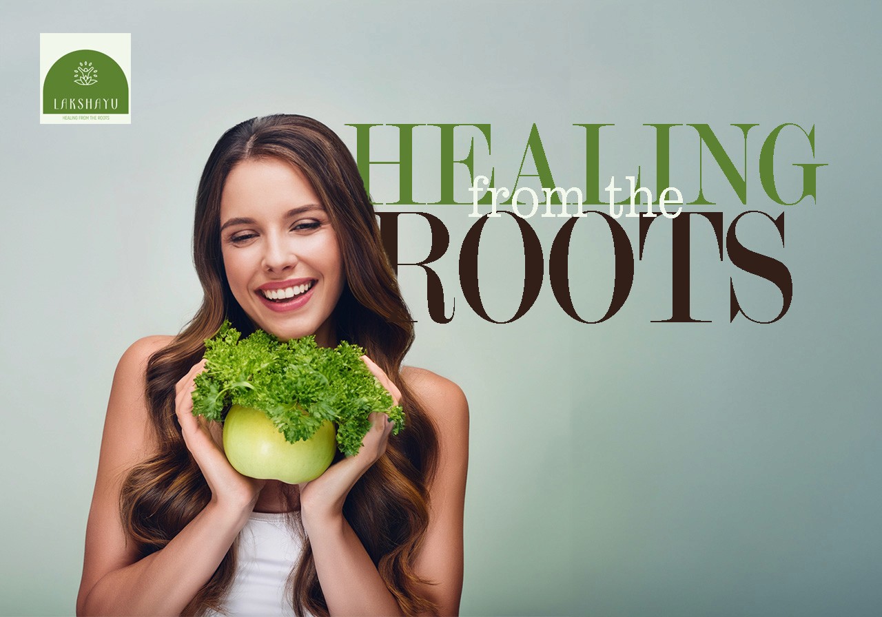 Girl holding plants healing from the roots