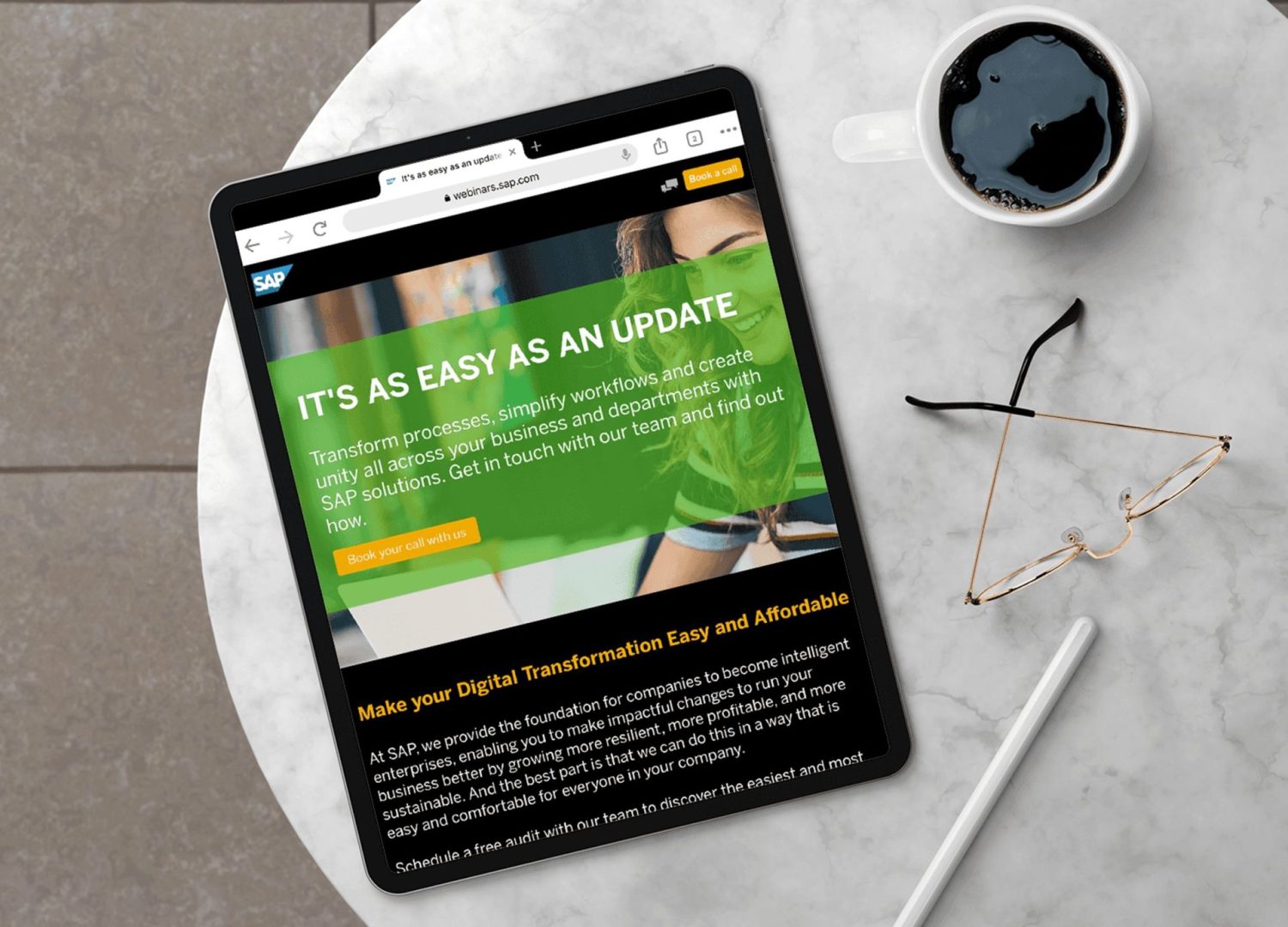 SAP webinar page portfolio images