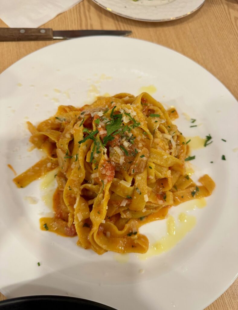 Fettucine in Arrabiata Sauce at Brera Italian Restaurant in Seoul.