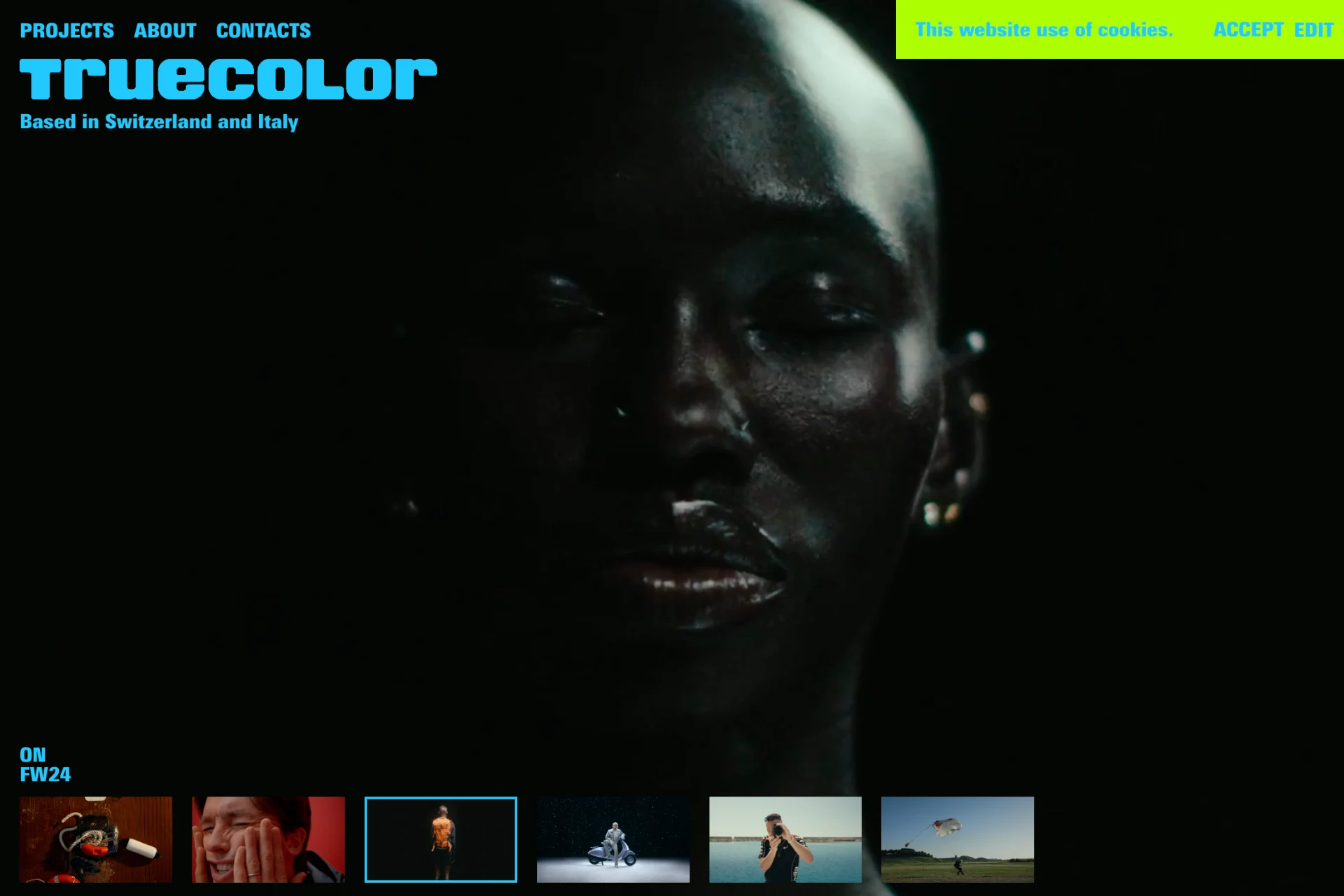 Screenshot of True Color Films website
