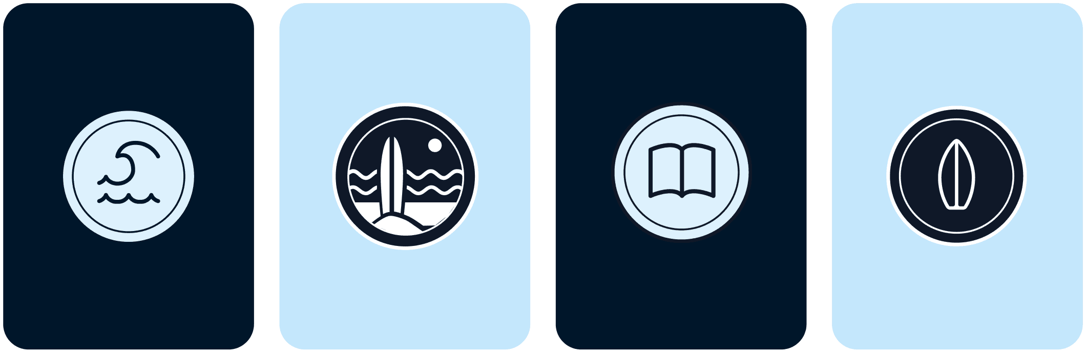AroundFreedom Surf School Mini branding branded icons