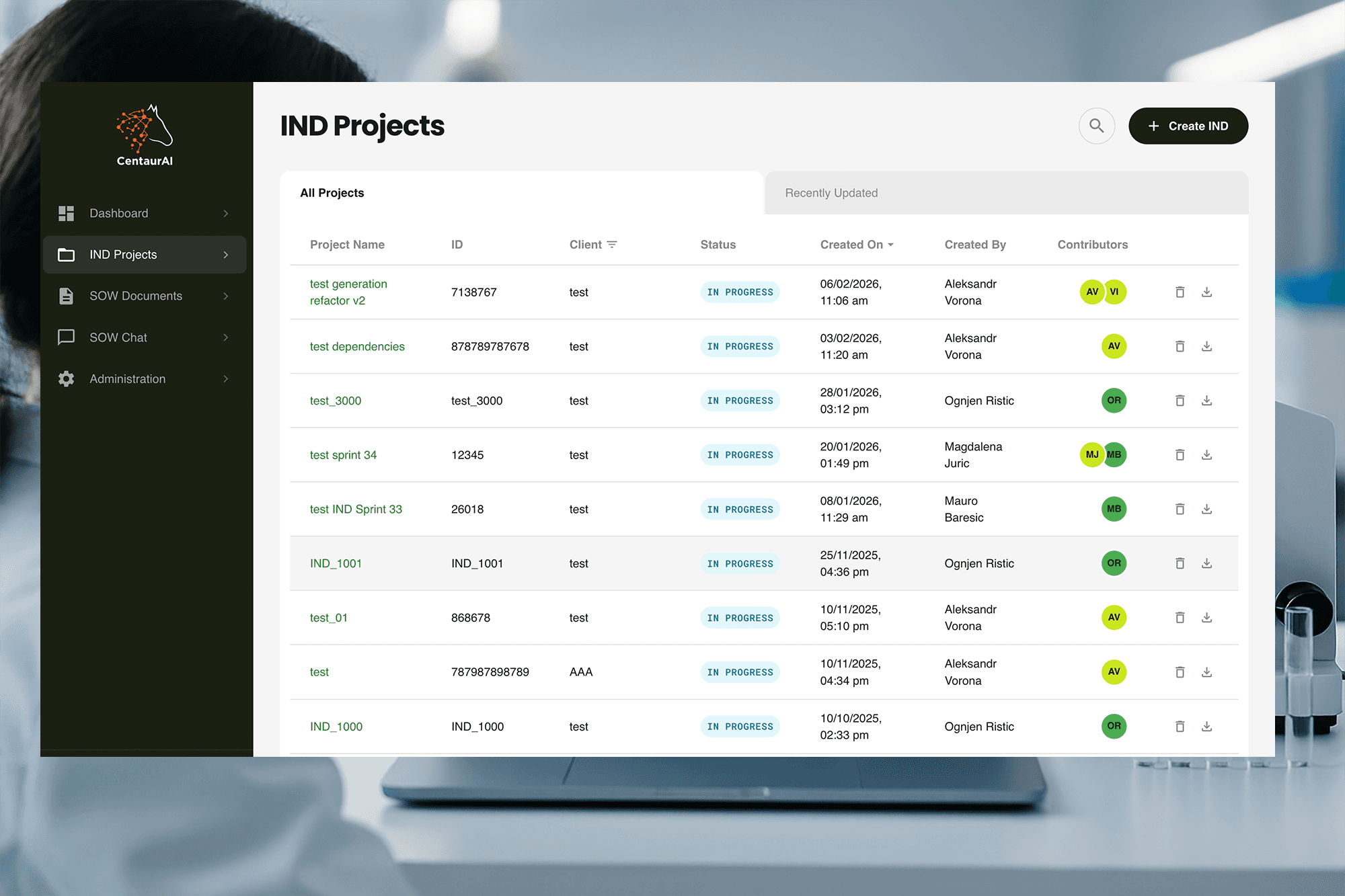 Centaur.ai regulatory writing platform generating AI‑assisted IND document drafts with human expert review, enabling faster and scalable IND submissions.