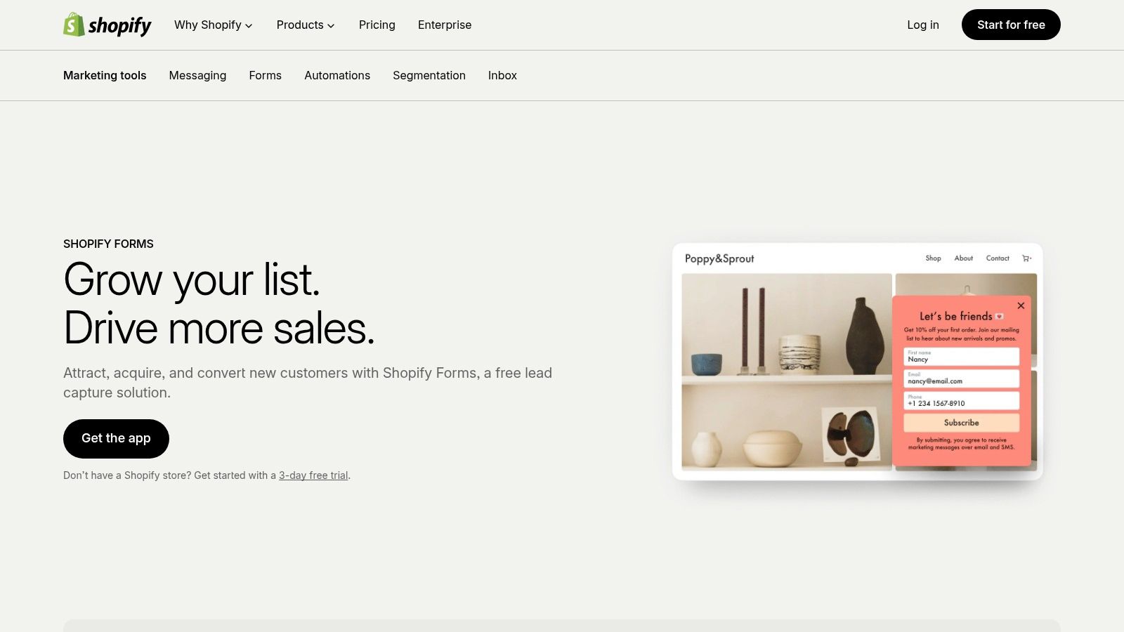 Shopify Forms (native)