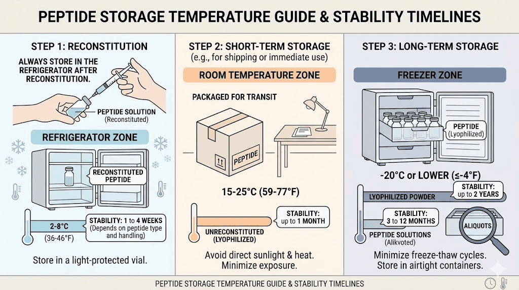 Semaglutide storage temperature guide for research peptide vials