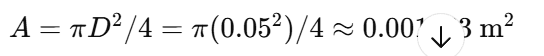 Pipe cross sectional area formula calculation